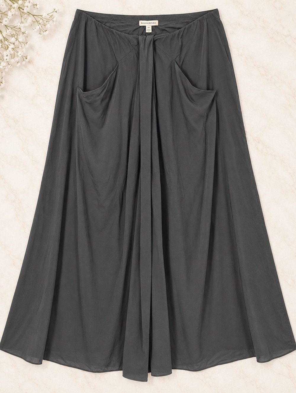 Banana Republic Black Wide-Leg Skirt XXL Flowy Elegant